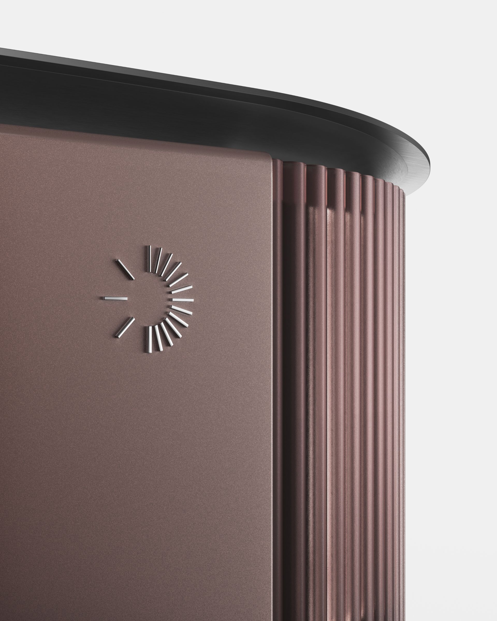 zoom in on the top right corner of the physical product, with a logo on top
